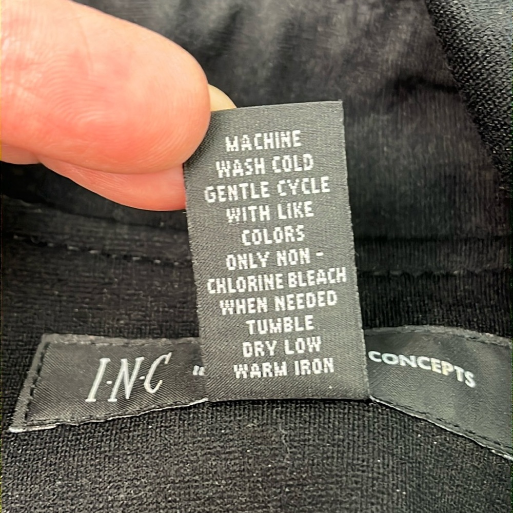 INC International Concepts BLACK RUFFLE COLLAR CARRER JACKET LINED SZ SMALL - Picture 7 of 14